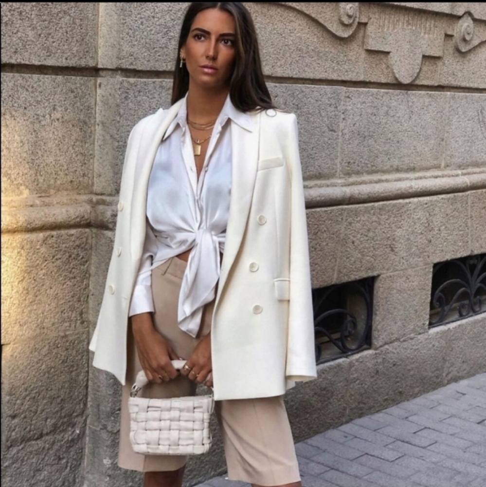 NWT Zara Balmain Style Double Breast Tailored Blazer Jacket
